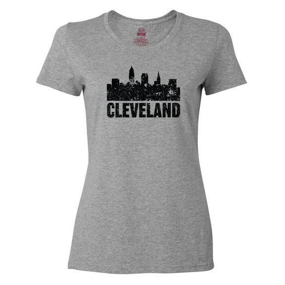 Inktastic Cleveland Skyline Grunge Women's T-Shirt