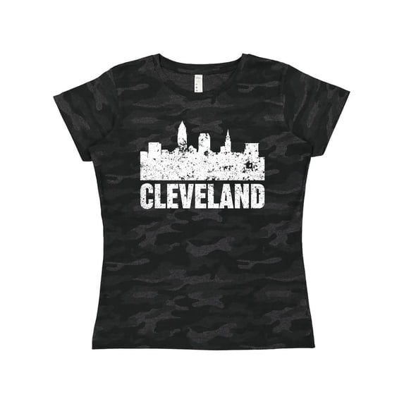 Inktastic Cleveland Skyline Grunge Women's T-Shirt