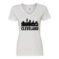 thumbnail image 1 of Inktastic Cleveland Skyline Grunge Women's V-Neck T-Shirt, 1 of 5