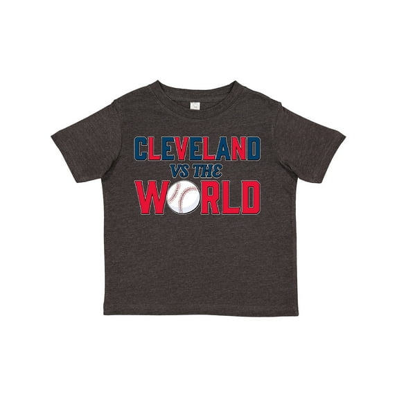Inktastic Cleveland Vs. the World Blue and Red with Baseball Boys or Girls Toddler T-Shirt
