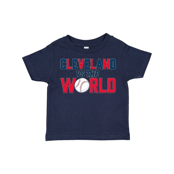 Inktastic Cleveland Vs. the World Blue and Red with Baseball Boys or Girls Toddler T-Shirt