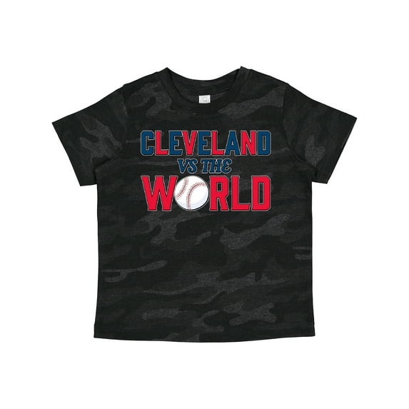 Inktastic Cleveland Vs. the World Blue and Red with Baseball Boys or Girls Toddler T-Shirt
