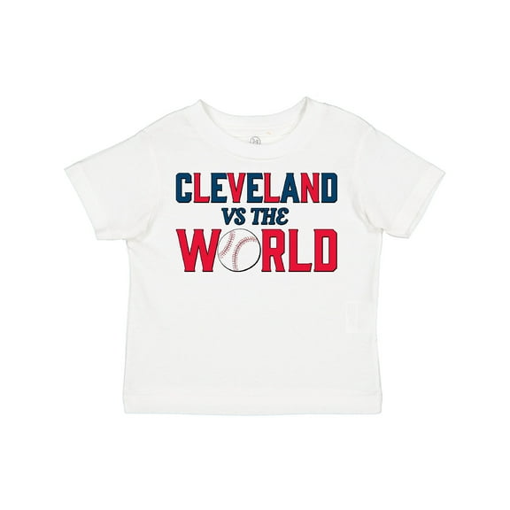 Inktastic Cleveland Vs. the World Blue and Red with Baseball Boys or Girls Toddler T-Shirt