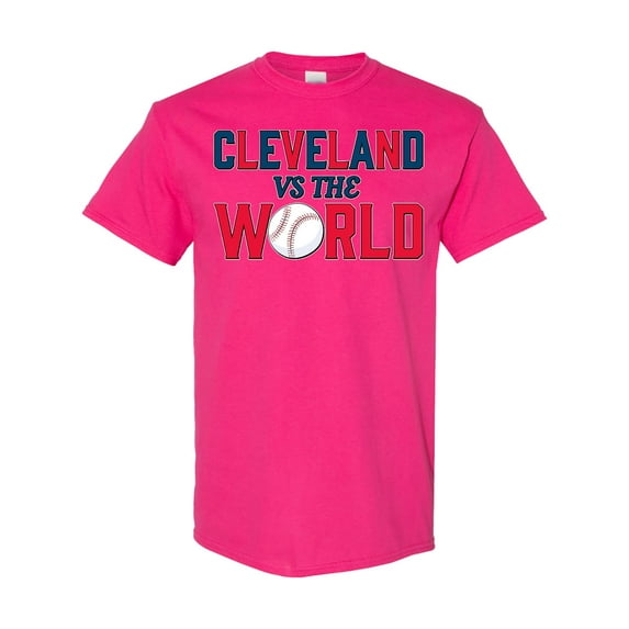 Inktastic Cleveland Vs. the World Blue and Red with Baseball T-Shirt