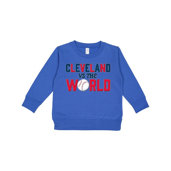 Inktastic Cleveland Vs. the World Blue and Red with Baseball Toddler Sweatshirt