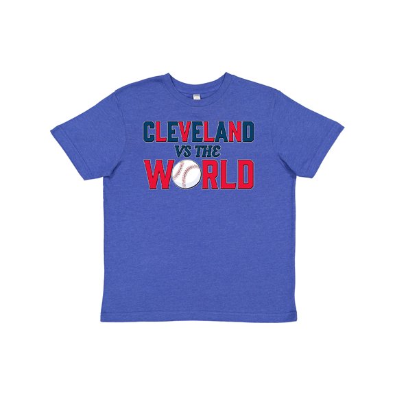 Inktastic Cleveland Vs. the World blue and red with baseball Youth T-Shirt