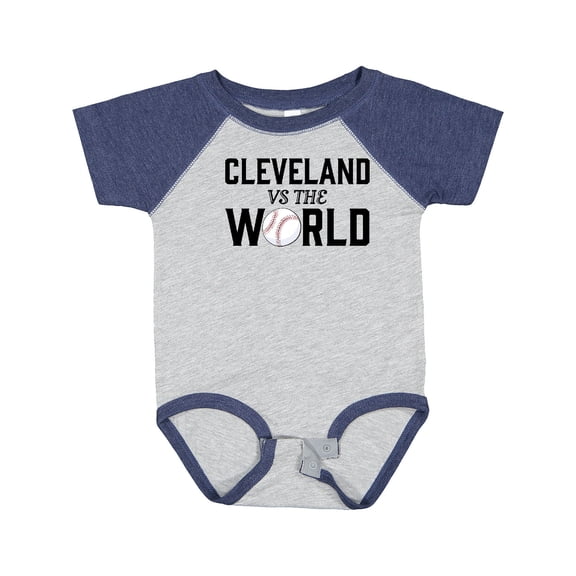 Inktastic Cleveland Vs. the World with Baseball Boys or Girls Baby Bodysuit