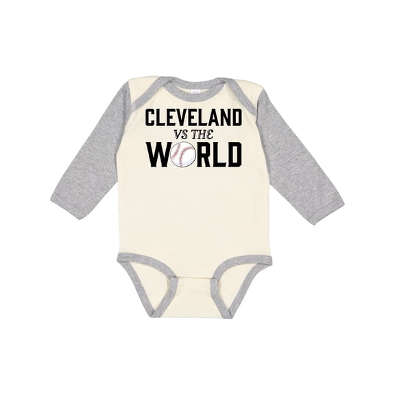 Inktastic Cleveland Vs. the World with Baseball Boys or Girls Long Sleeve Baby Bodysuit