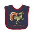 thumbnail image 1 of Inktastic Clever Turkey Thanksgiving Dinosaur Boys or Girls Baby Bib, 1 of 4