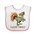 thumbnail image 1 of Inktastic Clever Turkey Thanksgiving Dinosaur Boys or Girls Baby Bib, 1 of 4