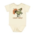thumbnail image 1 of Inktastic Clever Turkey Thanksgiving Dinosaur Boys or Girls Baby Bodysuit, 1 of 5