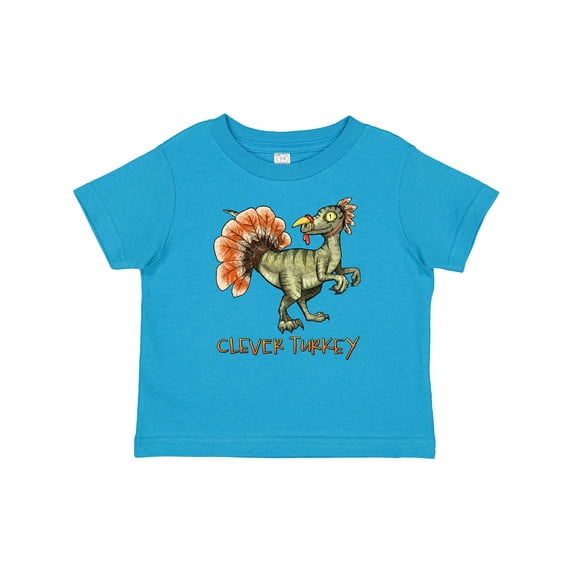 Inktastic Clever Turkey Thanksgiving Dinosaur Boys or Girls Baby T-Shirt