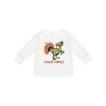 thumbnail image 1 of Inktastic Clever Turkey Thanksgiving Dinosaur Boys or Girls Long Sleeve Toddler T-Shirt, 1 of 5