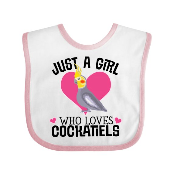 Inktastic Cockatiel Just a Girl Who Loves Girls Baby Bib