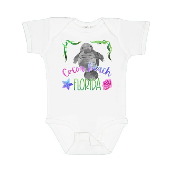 Inktastic Cocoa Beach Florida Cute Swimming Manatee Boys or Girls Baby Bodysuit