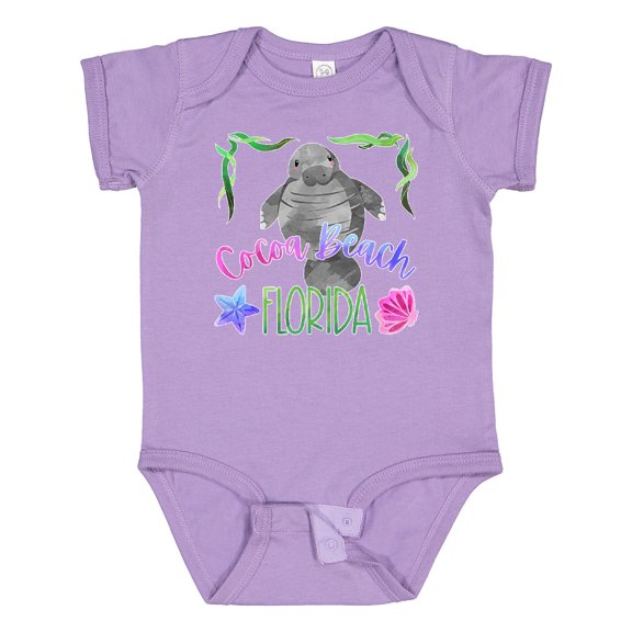 Inktastic Cocoa Beach Florida Cute Swimming Manatee Boys or Girls Baby Bodysuit
