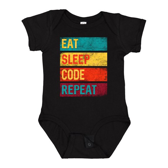 Inktastic Coding Eat Sleep Code Repeat Boys or Girls Baby Bodysuit