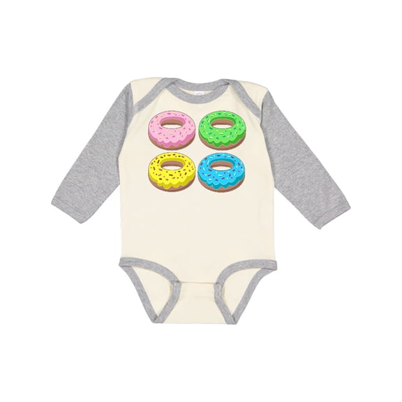 Inktastic Coloful Donuts with Sprinkles Boys or Girls Long Sleeve Baby Bodysuit