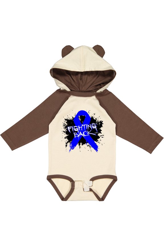Colon Cancer Fighting Back Boys or Girls Long Sleeve Baby Bodysuit