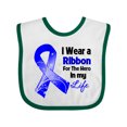thumbnail image 1 of Inktastic Colon Cancer Ribbon Hero in My Life Boys or Girls Baby Bib, 1 of 4
