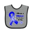 thumbnail image 1 of Inktastic Colon Cancer Ribbon Hero in My Life Boys or Girls Baby Bib, 1 of 4