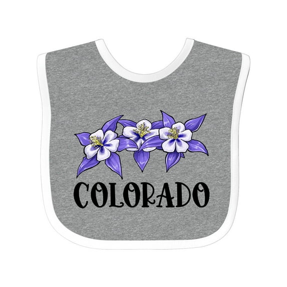 Inktastic Colorado Columbine Flowers Boys or Girls Baby Bib