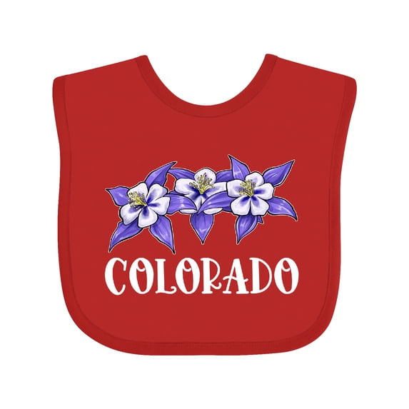Inktastic Colorado Columbine Flowers Boys or Girls Baby Bib