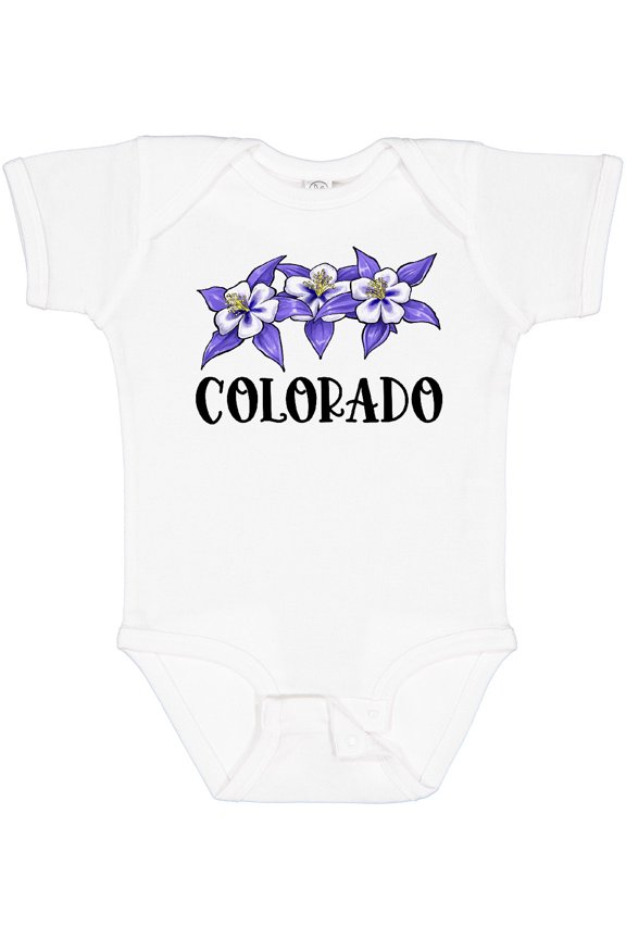Colorado Columbine Flowers Boys or Girls Baby Bodysuit