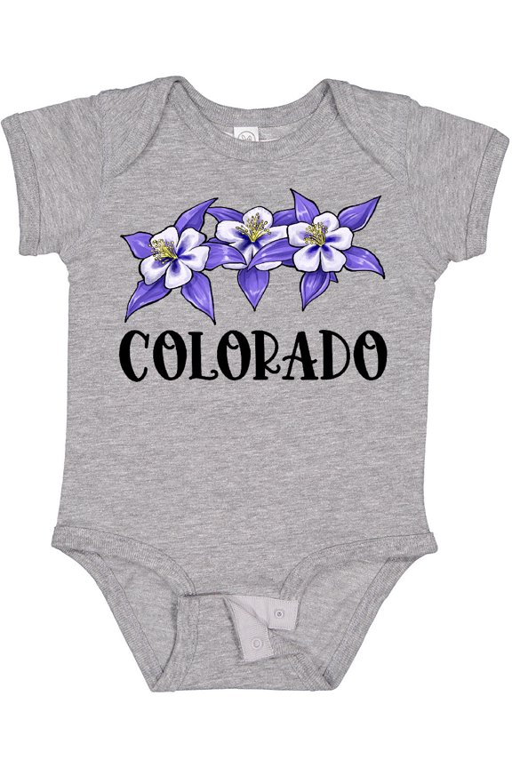 Colorado Columbine Flowers Boys or Girls Baby Bodysuit