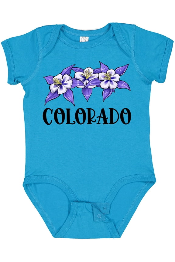 Colorado Columbine Flowers Boys or Girls Baby Bodysuit