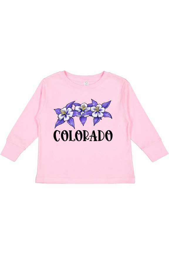 Colorado Columbine Flowers Boys or Girls Long Sleeve Toddler T-Shirt