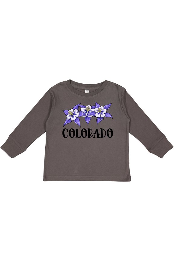 Colorado Columbine Flowers Boys or Girls Long Sleeve Toddler T-Shirt
