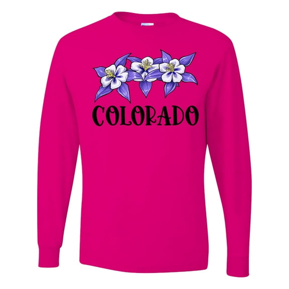 Inktastic Colorado Columbine Flowers Long Sleeve T-Shirt