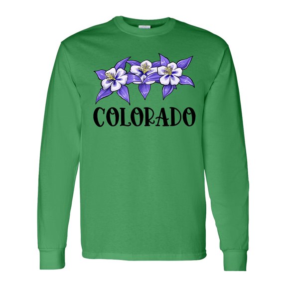 Inktastic Colorado Columbine Flowers Long Sleeve T-Shirt