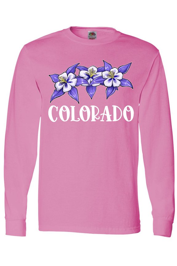 Colorado Columbine Flowers Long Sleeve T-Shirt