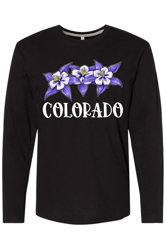 Colorado Columbine Flowers Long Sleeve T-Shirt