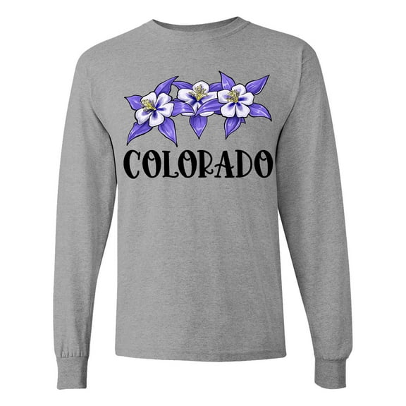 Inktastic Colorado Columbine Flowers Long Sleeve T-Shirt