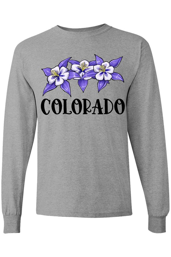 Colorado Columbine Flowers Long Sleeve T-Shirt