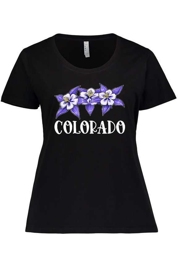 Colorado Columbine Flowers Women's Plus Size T-Shirt