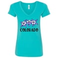 thumbnail image 1 of Inktastic Colorado Columbine Flowers Women's V-Neck T-Shirt, 1 of 5