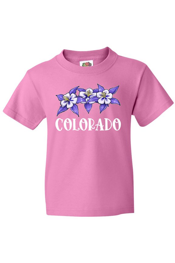 Colorado Columbine Flowers Youth T-Shirt