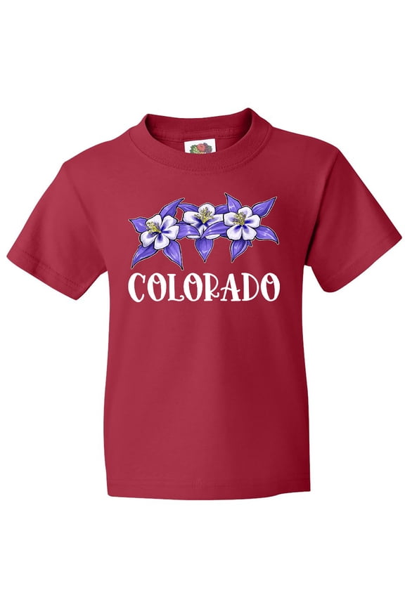 Colorado Columbine Flowers Youth T-Shirt