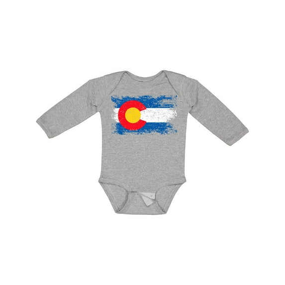 Inktastic Colorado Flag Distressed Look Boys or Girls Long Sleeve Baby Bodysuit