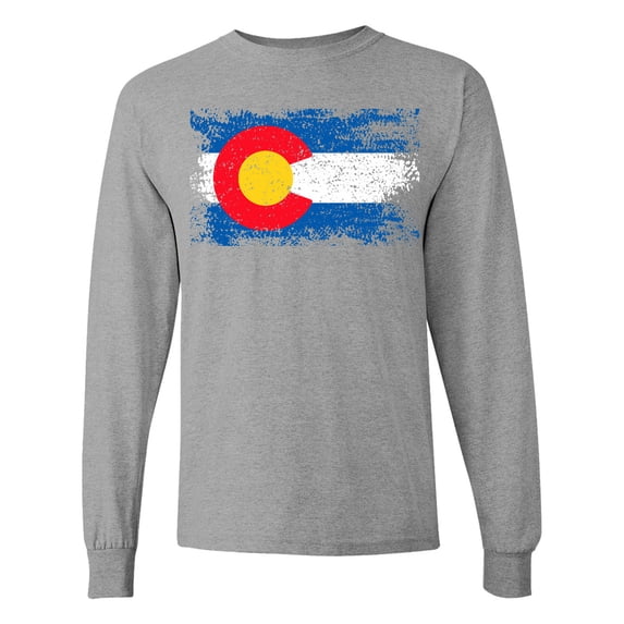 Inktastic Colorado Flag Distressed Look Long Sleeve T-Shirt
