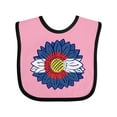 thumbnail image 1 of Inktastic Colorado Flag Sunflower Boys or Girls Baby Bib, 1 of 4