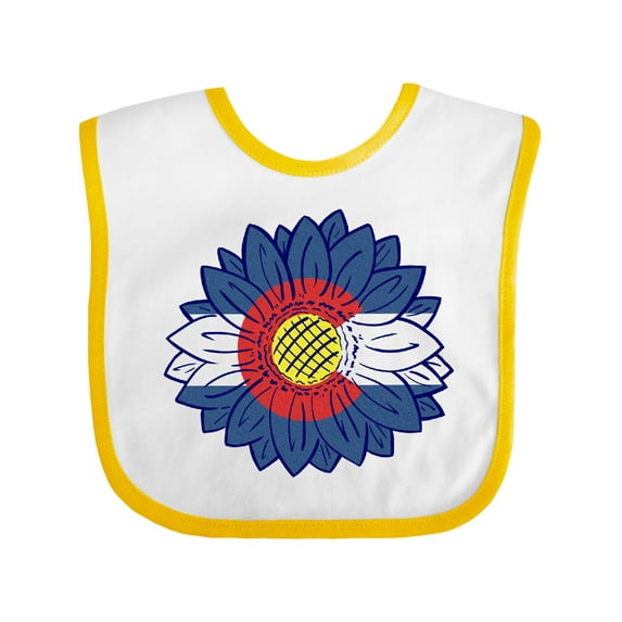 Inktastic Colorado Flag Sunflower Boys or Girls Baby Bib