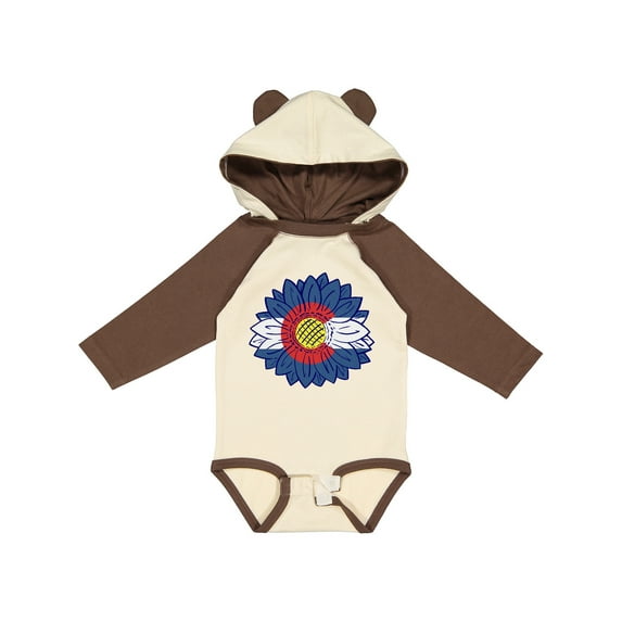 Inktastic Colorado Flag Sunflower Boys or Girls Long Sleeve Baby Bodysuit