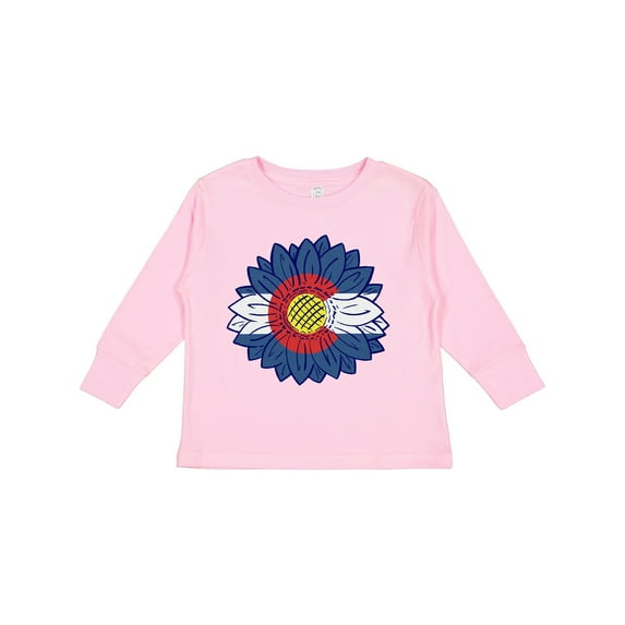 Inktastic Colorado Flag Sunflower Boys or Girls Long Sleeve Toddler T-Shirt