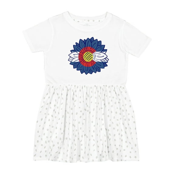 Inktastic Colorado Flag Sunflower Girls Toddler Dress