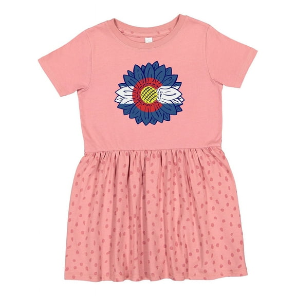 Inktastic Colorado Flag Sunflower Girls Toddler Dress
